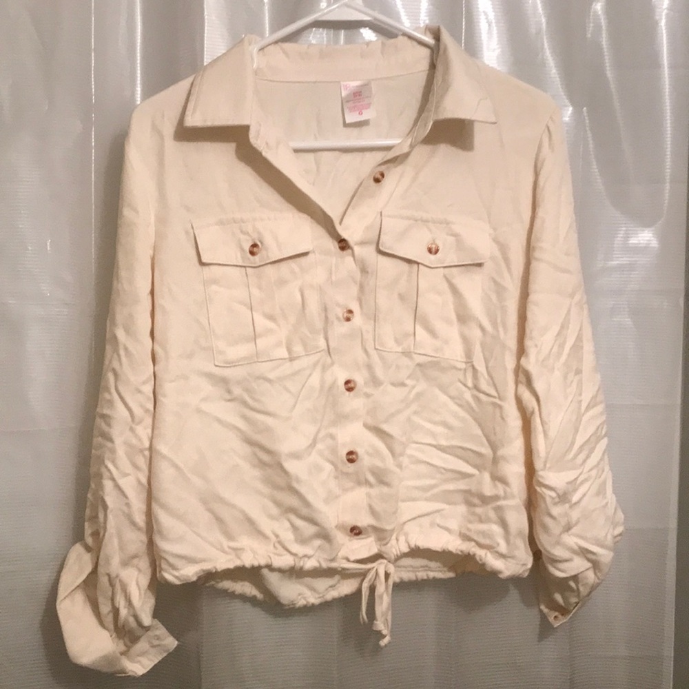 Cream button up blouse